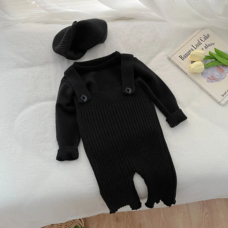 2PCS Baby Girls Clothes for Children Solid Sweater Bib Pants 2Pcs/Set Toddler Fashion Tracksuits