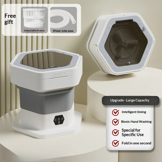 New Mini Folding Washing Machine Household Small-sized Washing Machine Socks Underwear Pants Also Capable Dehydrating White