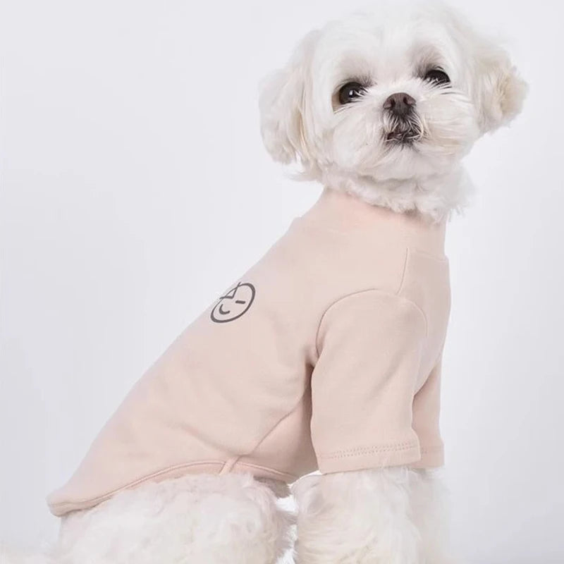 Solid Pet Fleece Dog Hoodies High Collar Dog Clothes Autumn Winter Puppy Warm Clothes Plush Dog Undershirt Chihuahua Cat Shirts