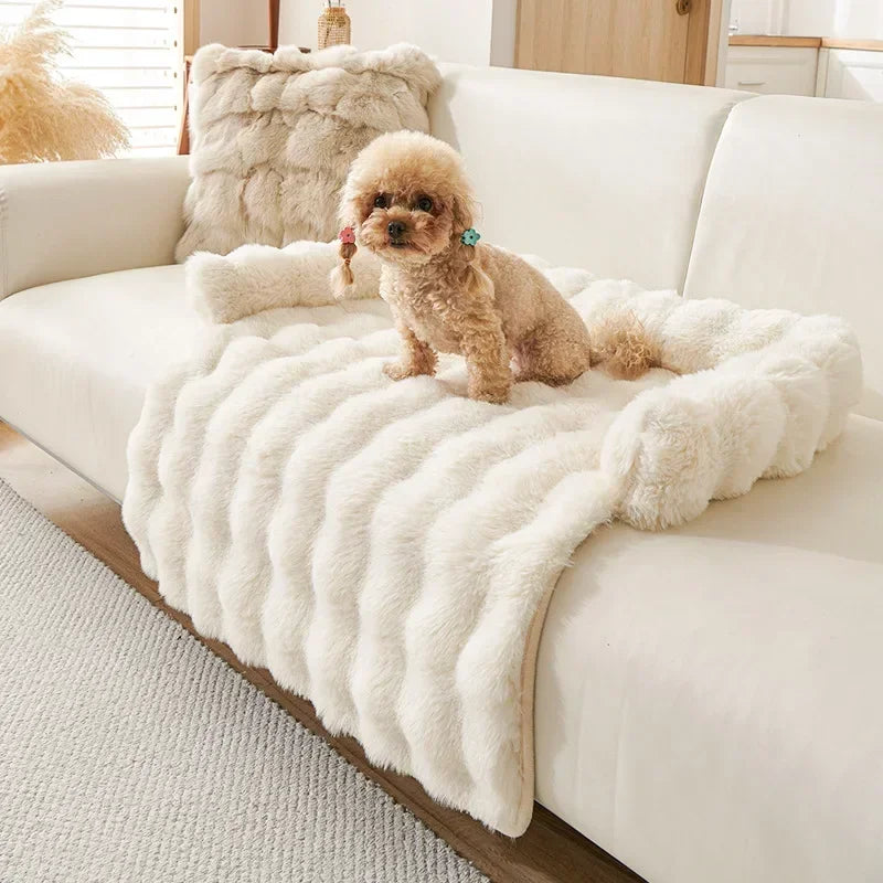 1PC Winter Warm Dog Bed Mats Super Soft  Plush Pet Blanket Pad Mat for Small Dogs Plush Neck Pillow Cat Nest Travel & Indoor
