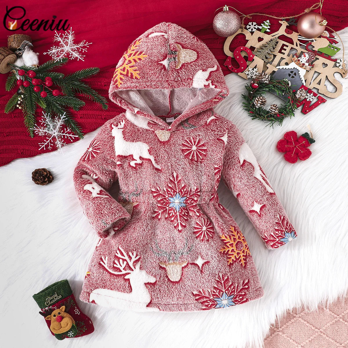 Baby Dress For New Year Green Tree Print Xmas Christmas Dress For Newborns Toddler My First New Year Girls Costumes