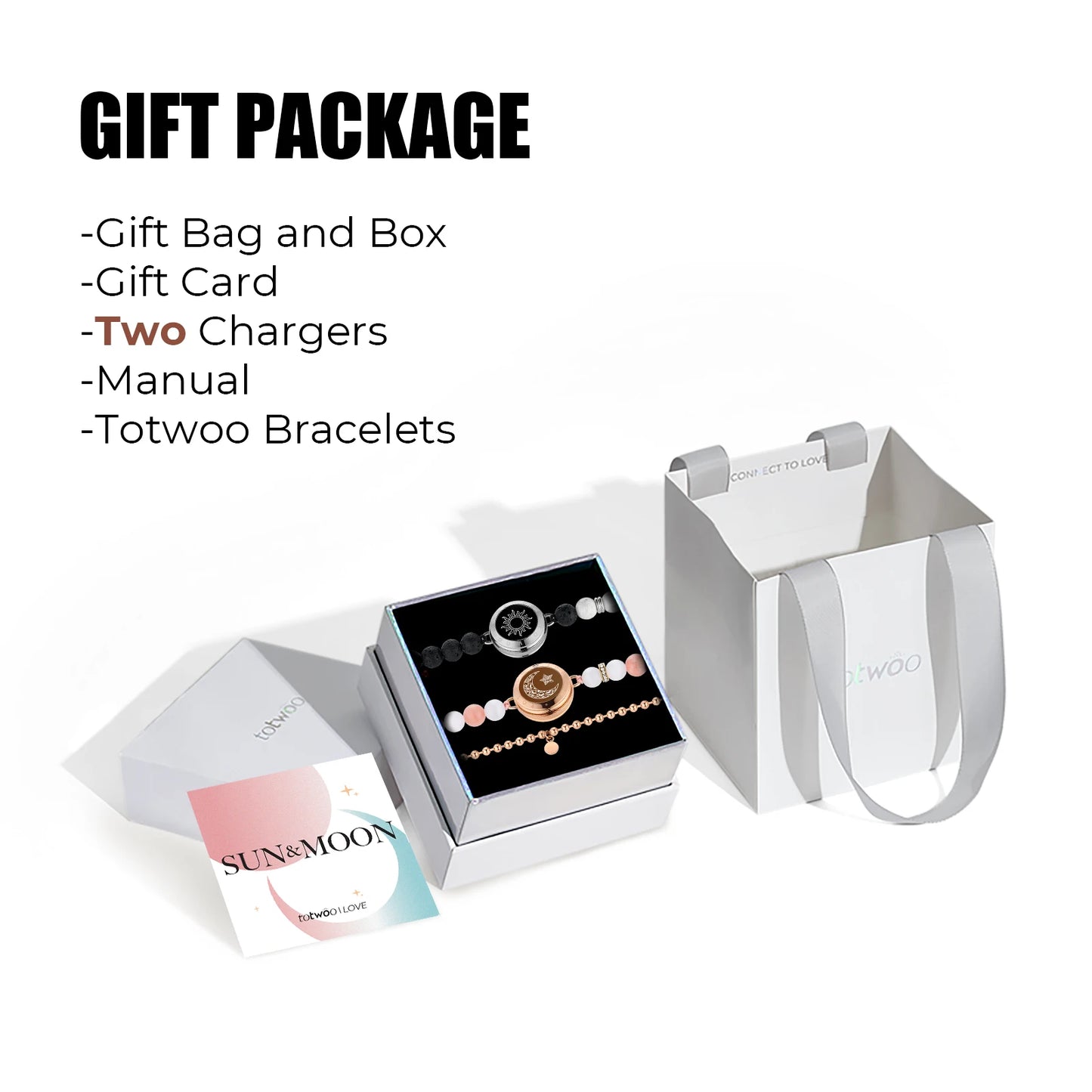 Totwoo Touch Smart Beaded Bracelets for Couple Emotional Bluetooth Jewelry Gift for Girlfriend Boyfriend Anniversary Birthday