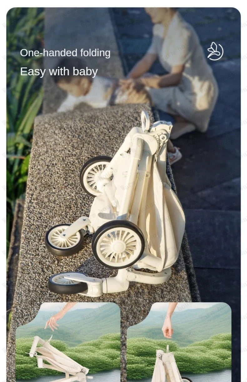 2025 new high-view baby stroller Ultra-light foldable travel stroller Portable outdoor baby Carriage Comfortable stroller