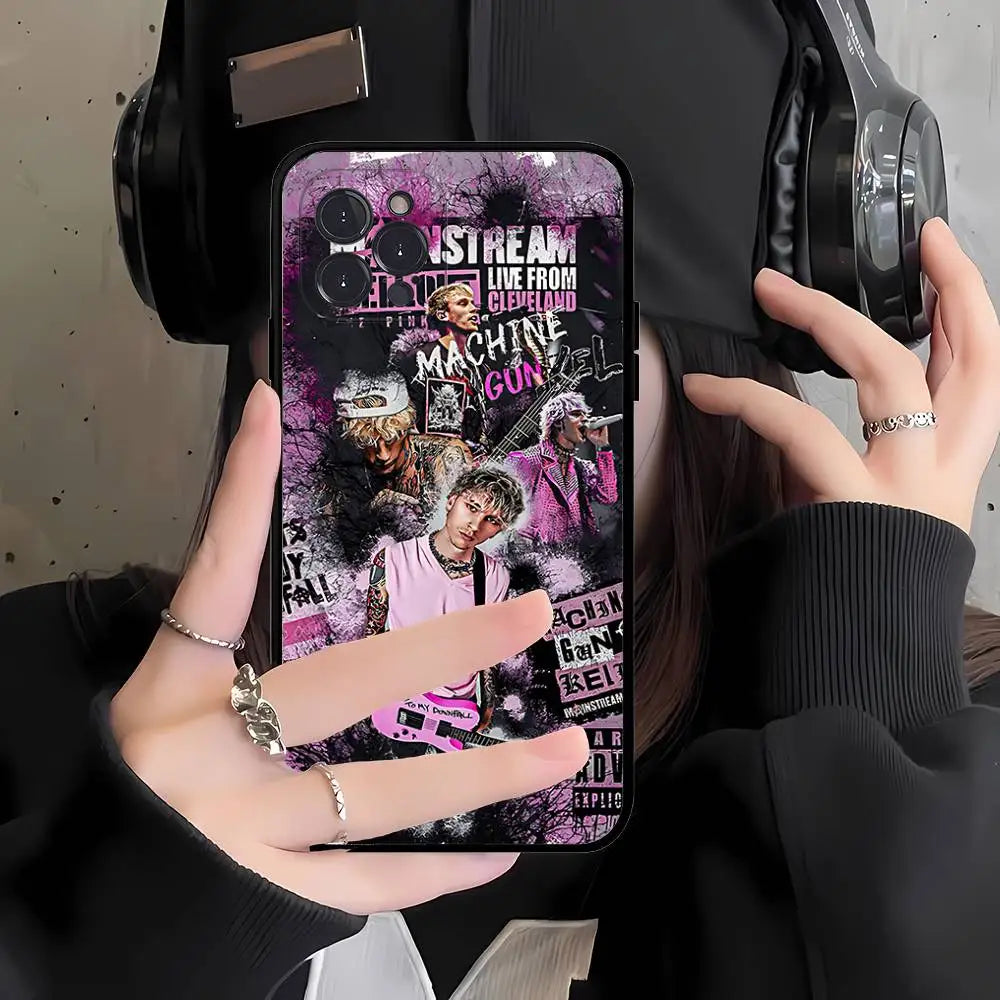 M-Machine Gun K-Kelly MGK Soft Back Phone Cover Case for iPhone 17 16 Pro Max 15 12 11 16e 13 Mini 14 15 Plus
