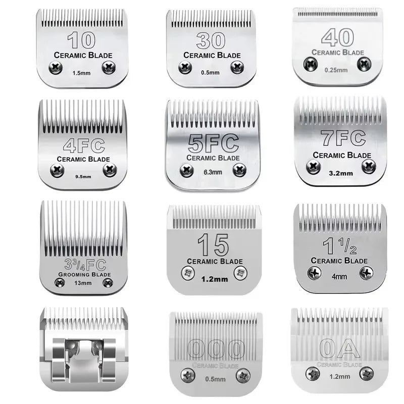 Detachable Pet Dog Grooming Clipper Ceramic Edge Blade Compatible with most Andis,Oster A5,Wahl KM10 Series Clippers