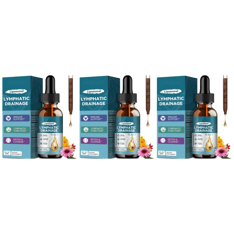 Lymphatic Drainage Drops 11-in-1 with Elderberry Burdock Dandelion Cleavers and Echinacea Liposomal Herbal Blend for 60 Days