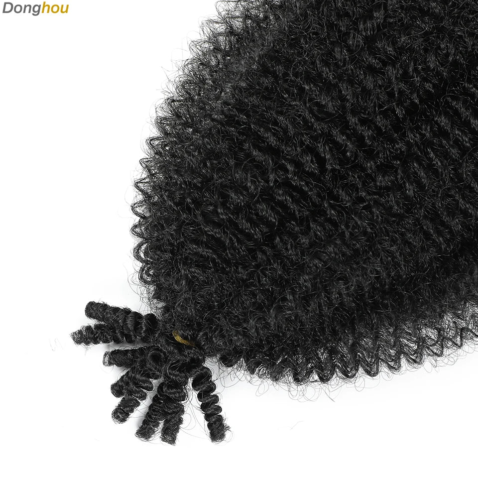 Donghou Ombre Blonde Ginger Afro Twist Hair 350 1B 30 27 613 Bug Colors Springy Twist Braiding Hair for Soft Locs Marley Braids