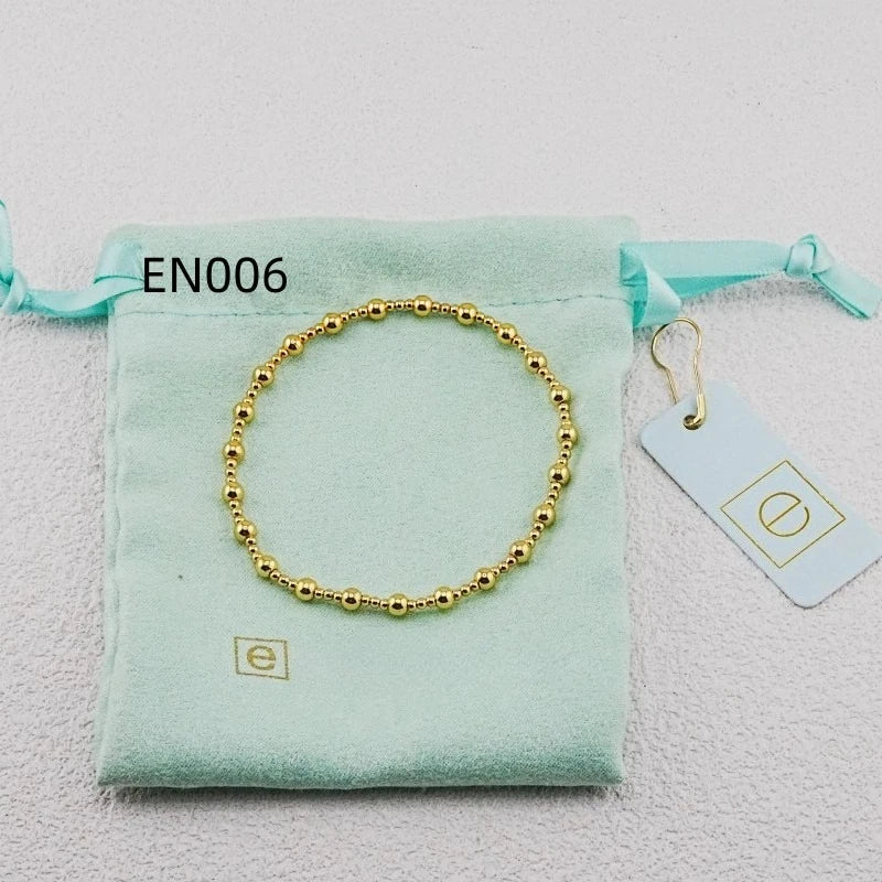 VKVVA Fashion Jewelry Gold-plated Classic Sincerity Pattern 4mm Bead Bracelet for Women Unique Gifts