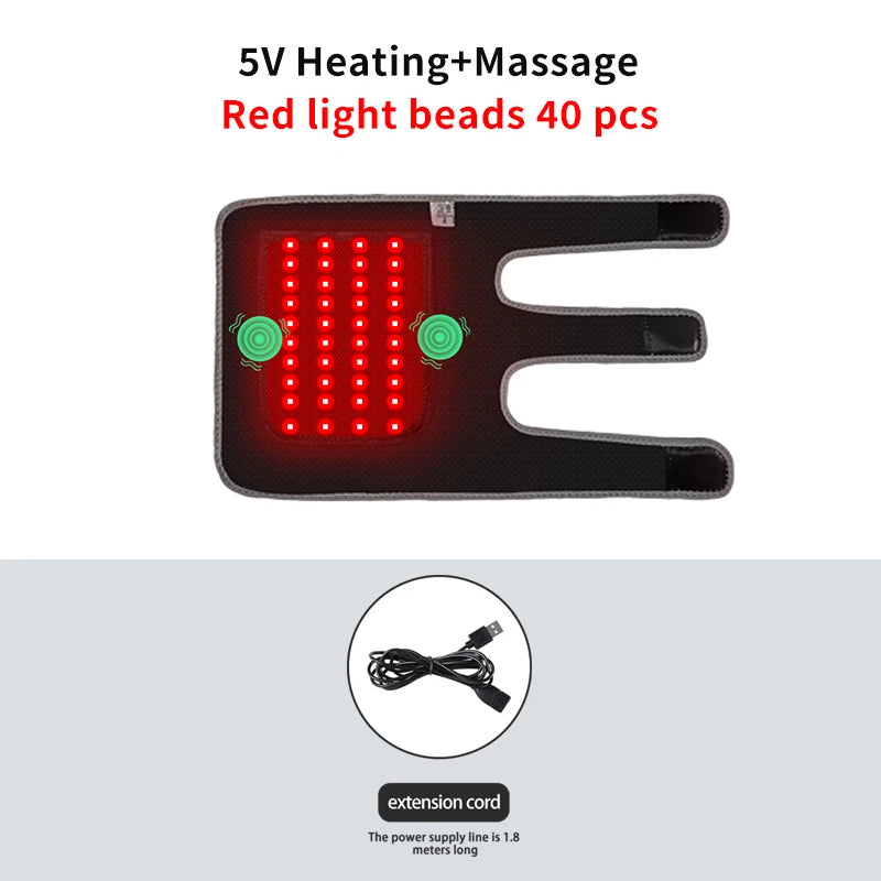 Red Light Heated Elbow Massager Brace-3 Gear Timer Vibration Relieves Muscle Relaxation Elbow for Fitness Fans Seniors