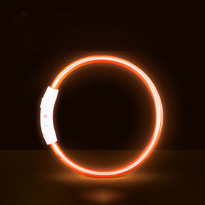 Led Luminous Dog Collar Rechargeable Cat Collar 3 Modes Anti-lost Night Collar Pet Supplies Suitable For Large Medium Small Dogs