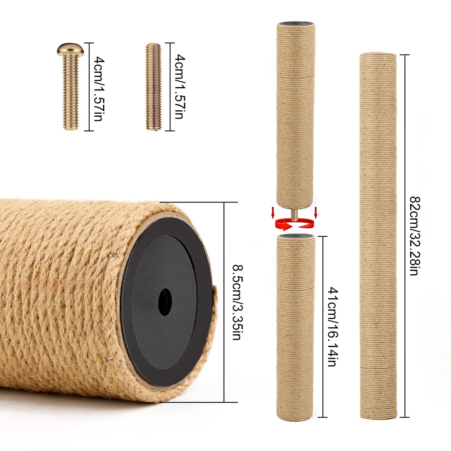 Natural Material Cat Scratching Post Cat Tree Climbing Frame Replacement Post Accessories Kitten Toy for Pet Kittens to Scratch