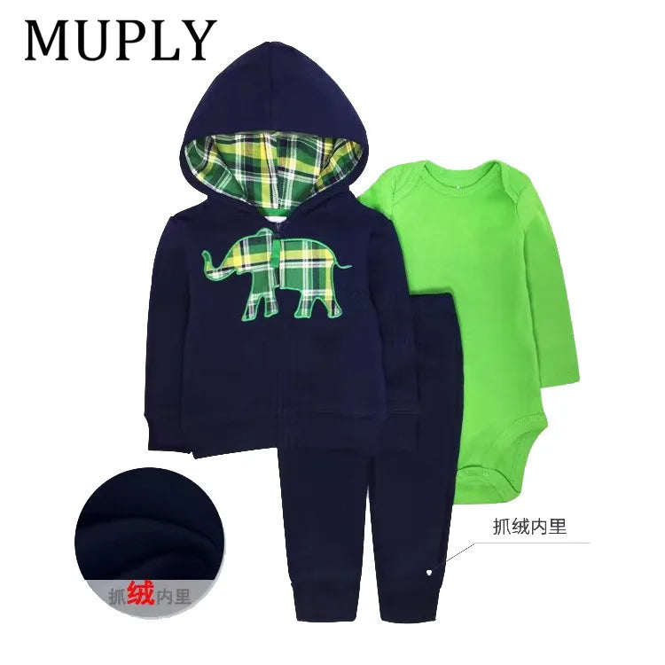 3-piece Suit Summer Baby Clothes Sets Baby Short Sleeve Shorts Cover Clothes Cute Girls Bebe Children Cotton 100% Clothing 6-24M