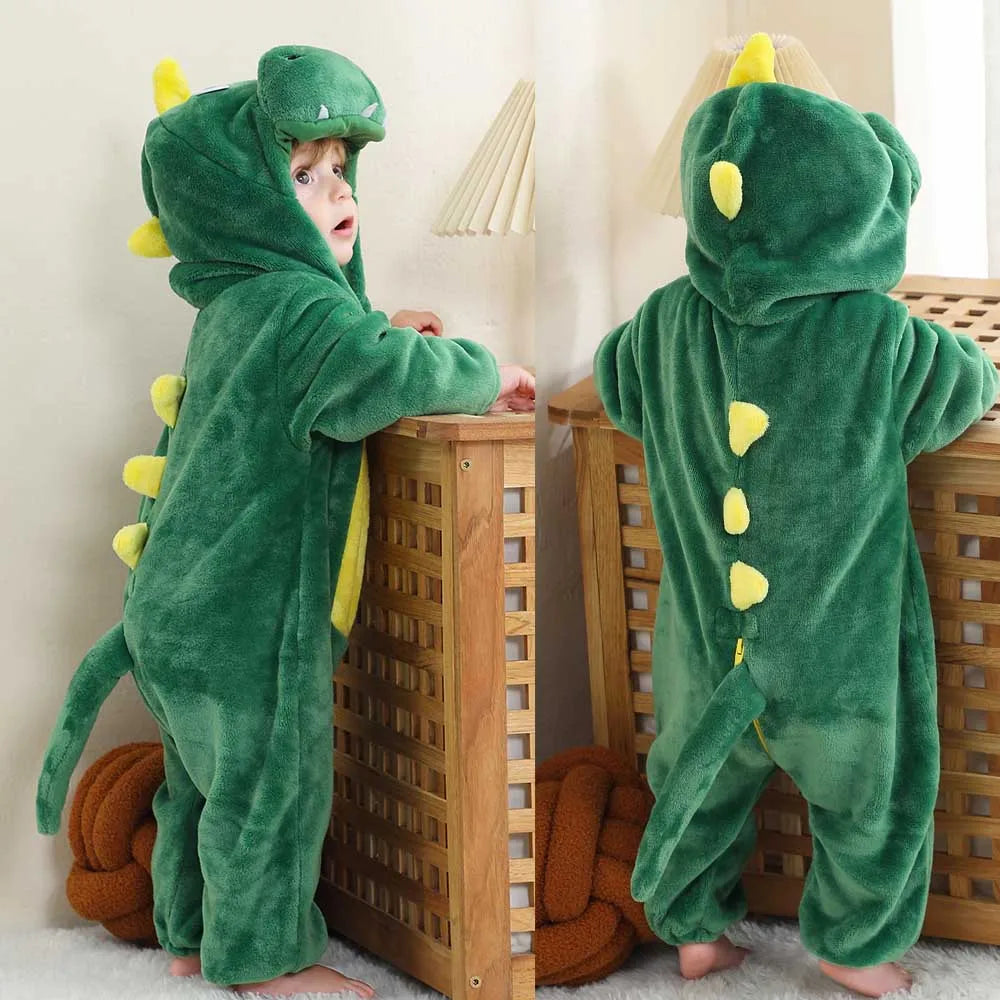 Autumn Winter Cartoon Style Winter Long Sleeve Baby Boys Girls Rompers Toddler Kids Playsuit Jumpsuits Baby Clothes Child Onesie