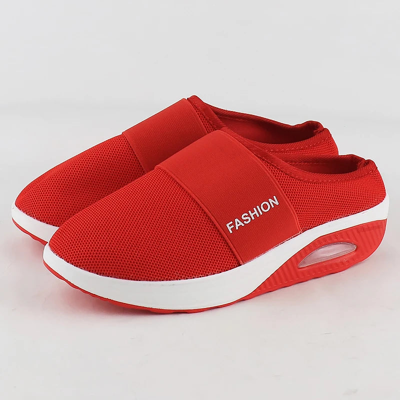 Cushion Slip-On Women Walking Shoes Orthopedic Diabetic Ladies Platform Mules Mesh Lightweight Slippers Wedge Female Sneaker