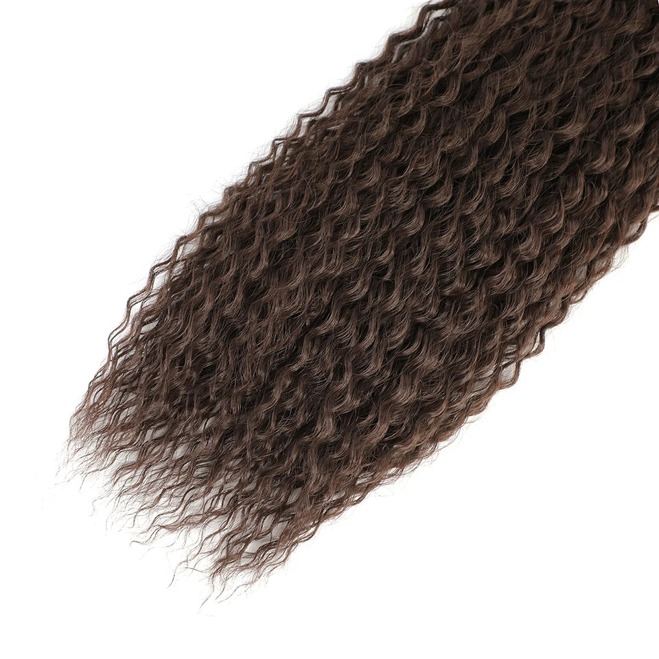 3-7Pcs Synthetic Brazilian Crochet Braids Hair for Women 20-28" Ombre White African Curls Kinky Curly Braiding Hair Extensions