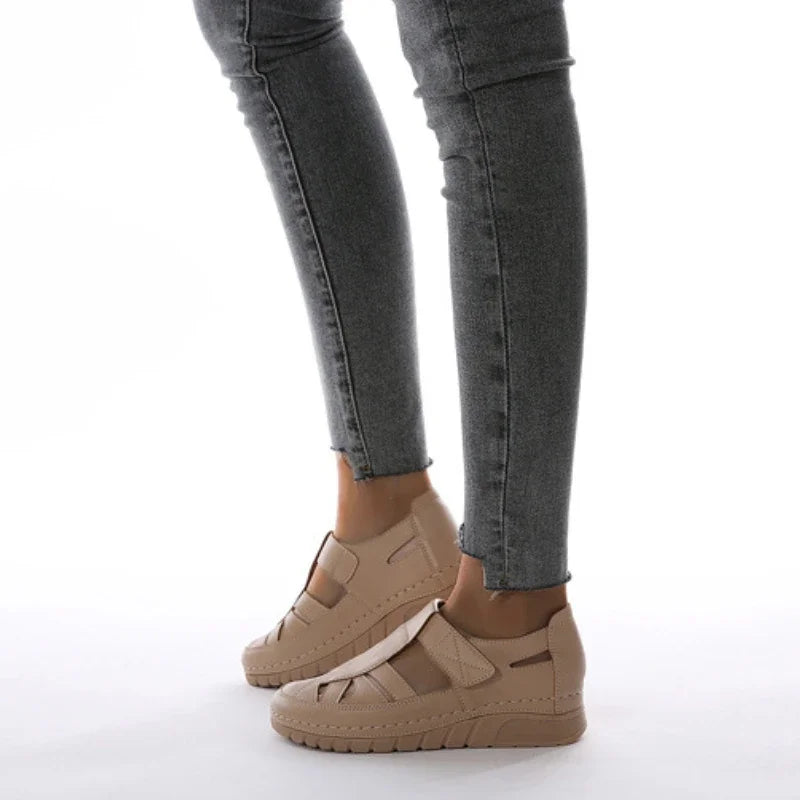 Women's Shoes Sandals Fashion Baotou Wedge Platform Sandals Ladies Retro Rome Sandalias Mujer Slip on Beach Shoes Footwear 2024