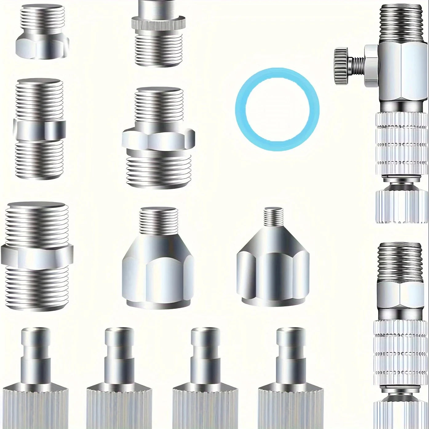 Joystar 14pcs Airbrush Adapter Set, Airbrush Quick Release Disconnect Couplers  for Air Compressor, Airbrush Hose