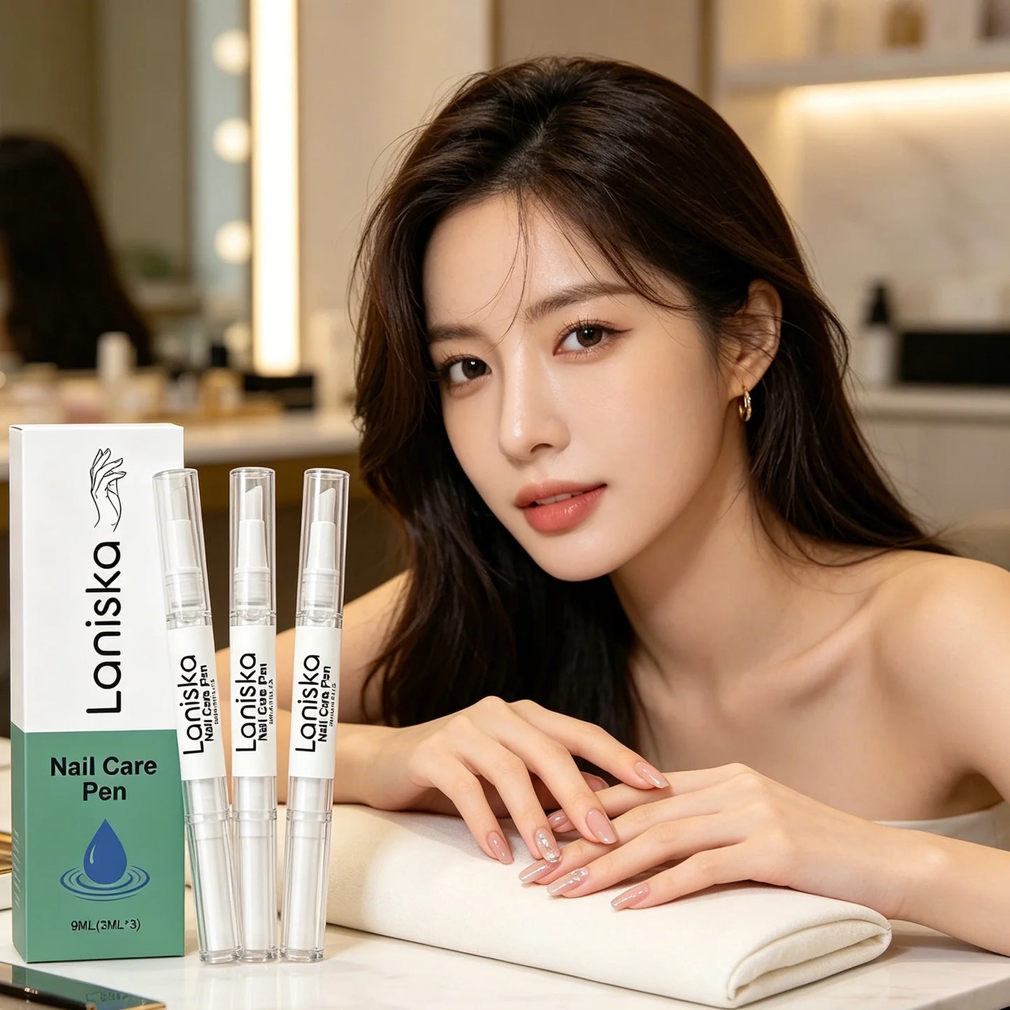 Laniska Nail Care Pen Cracked Nail Repair Cuticle Nail Strengthener and Growth Non-greasy Tea Tree Oil Nourishing Nail Oil Pen