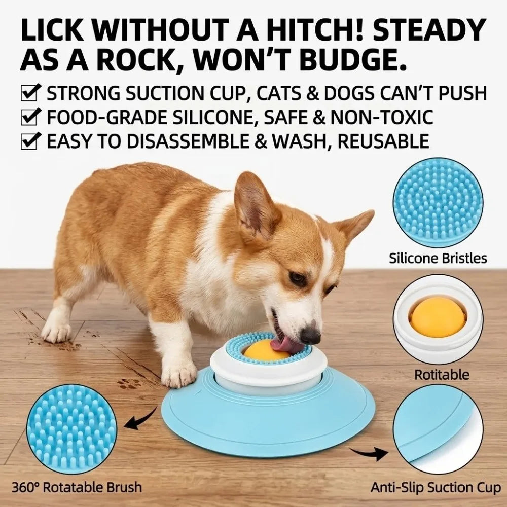Pet Lick Feeder Bowl Slow Feeder for Dogs Cats Anti Anxiety Interactive Treat Toy Non-Slip Suction Licking Mat for Oral Care