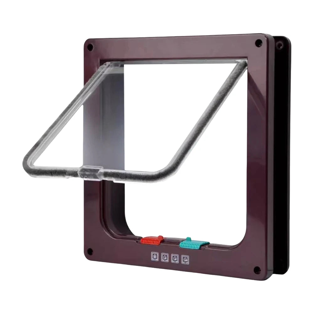 Cat Dogs Flap Doors Puppy Kitten Safety In&out Pet Door with 4 Way Security Lock Dog Cat Kitten Flap Door Weatherproof Cat Flap