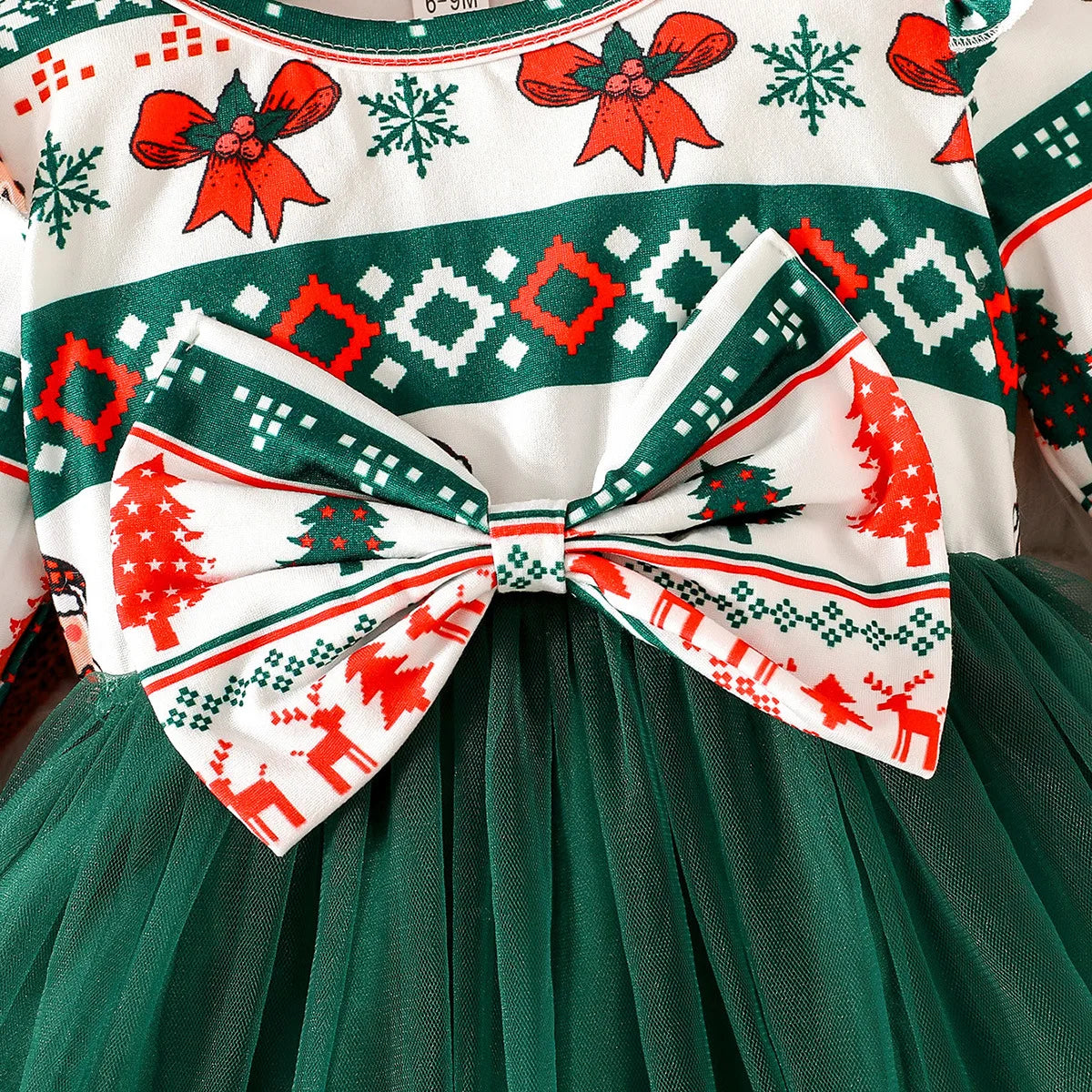 Baby Dress For New Year Green Tree Print Xmas Christmas Dress For Newborns Toddler My First New Year Girls Costumes