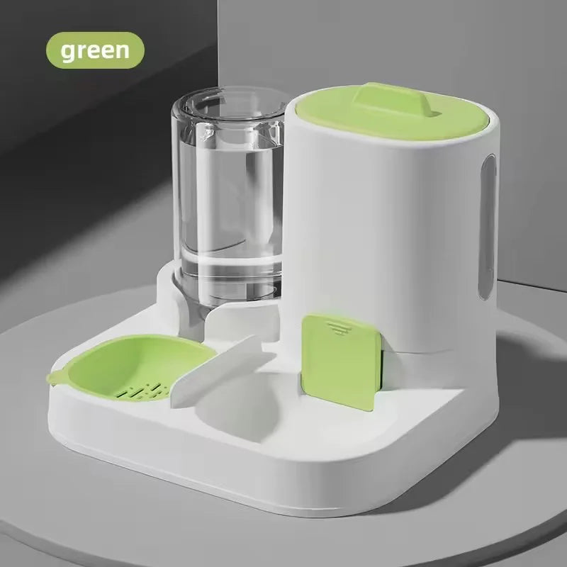 Automatic Non-Electric Pet Feeder Waterer 2 In 1 No Spill Dog Cat Bowl Anti Skid Dual Bowl For Dog Cat Smart Pet Feeding Device