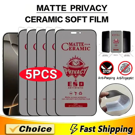 1-5PCS Matte Ceramic Privacy Screen Protector For Xiaomi Poco X7 Pro X7pro PocoX7Pro Soft Anti Spy Protective Film Not Glass
