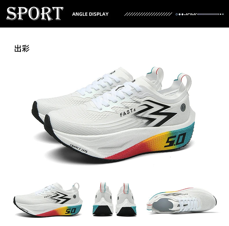 Men Running Shoes Carbon Plate Marathon Speciality Sports Breathable Lightweight Women's Comfortable Nonskid Leisure Sneakers
