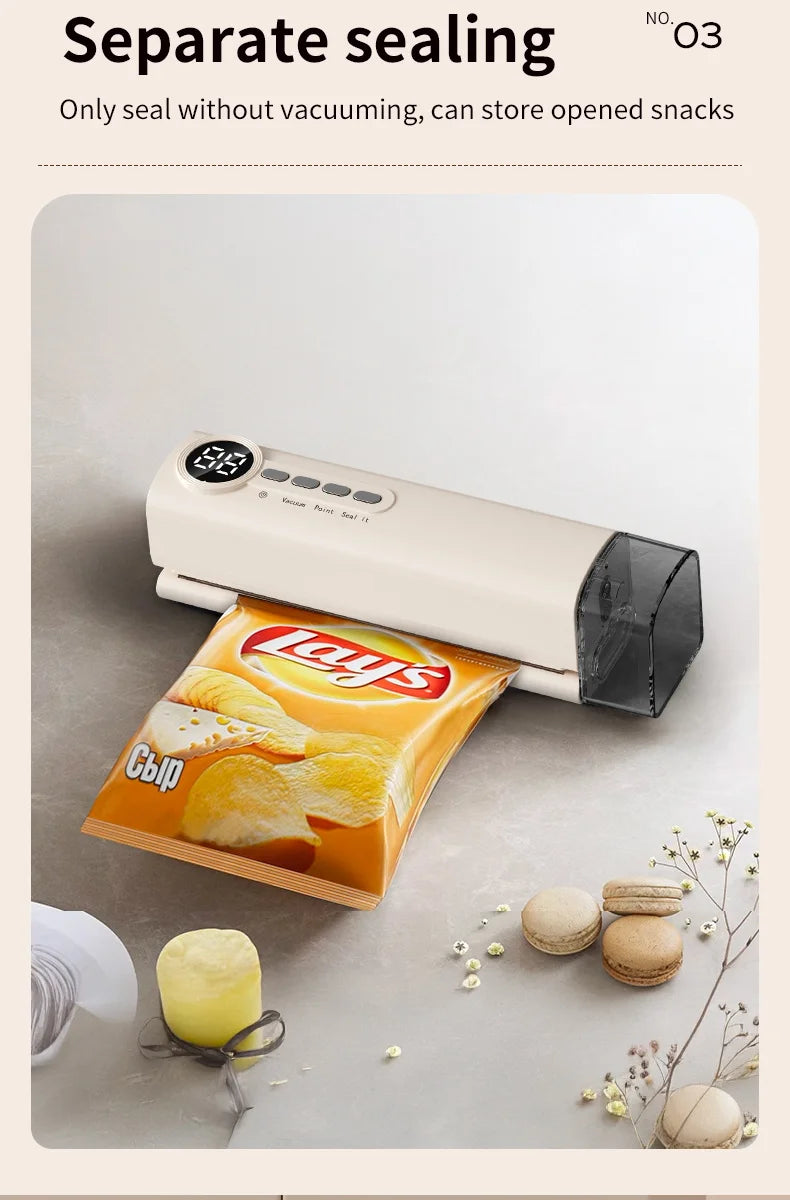 Multifunctional portable wireless vacuum sealer powerful suction Automatic food sealing machine USB Rechargeable Food Bag Sealer