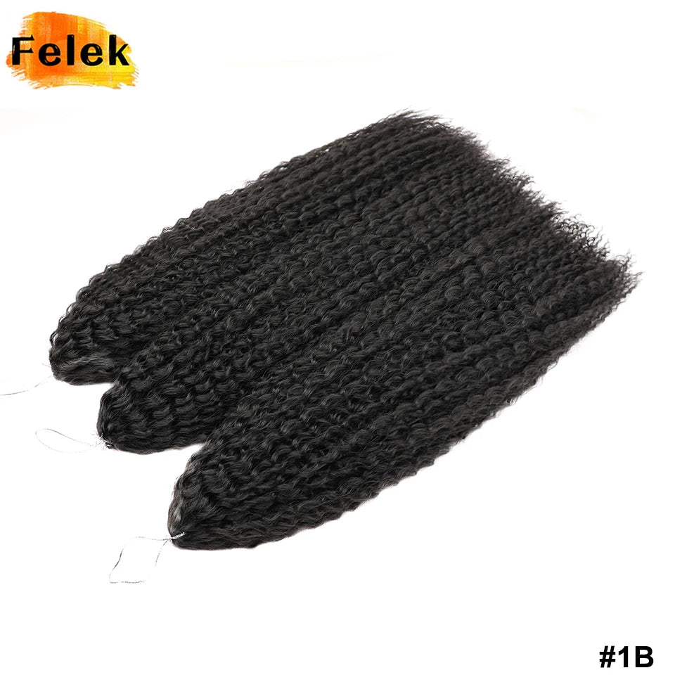 3-7Pcs Synthetic Brazilian Crochet Braids Hair for Women 20-28" Ombre White African Curls Kinky Curly Braiding Hair Extensions