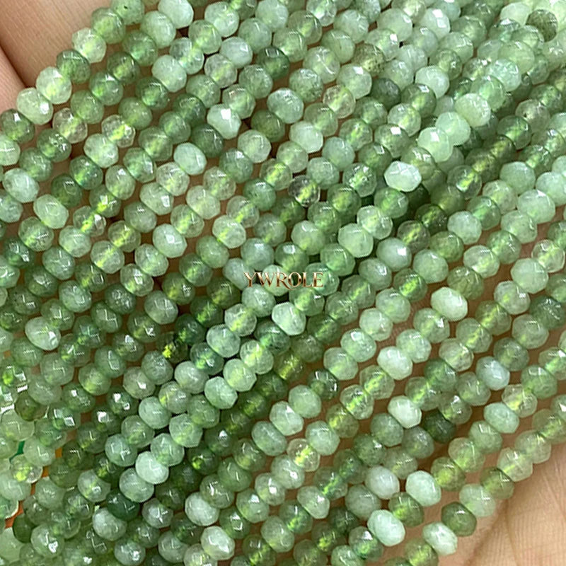 3x4mm Rondelle Faceted Natural Stone Chalcedony Tourmaline Color Loose Spacer Beads for Jewelry Making Diy Bracelet Accessories