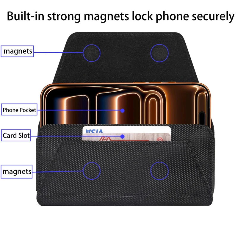 Phone Pouch Waist Case For iPhone 17 17Pro 17Pro Max 16 15 14 Galaxy S26Ultra S26 S25Ultra S25FE S25 S24 Cover Holster Belt Bag