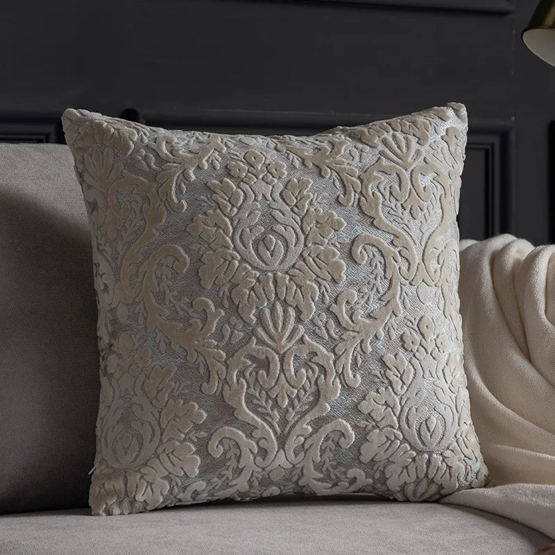 45x45/50x50cm Luxury Cut Velvet Sofa Pillow Cover Modern Nordic Cushion Case Living Room Villa Model Room Matching Velvet Back
