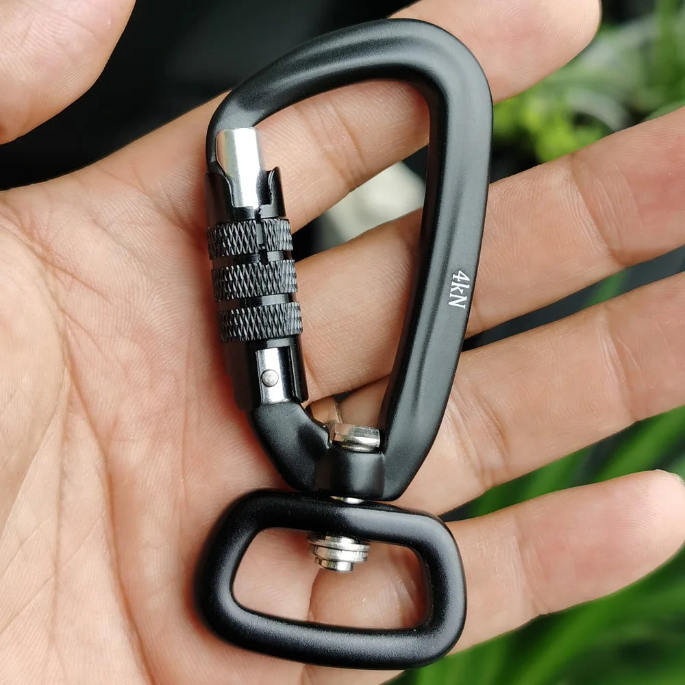 Safety Carabiner Clip Auto Locking 360 Rotational Hook 4KN Pull for Dog Leash Hammocks Backpacks Outdoor Climbing Accessories