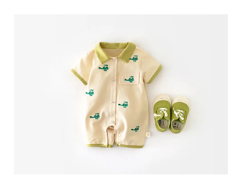 MILANCEL 2024 Baby Summer Clothes Crocodile Boys Romper Cotton Baby Boy Jumpsuit Newborn Clothing