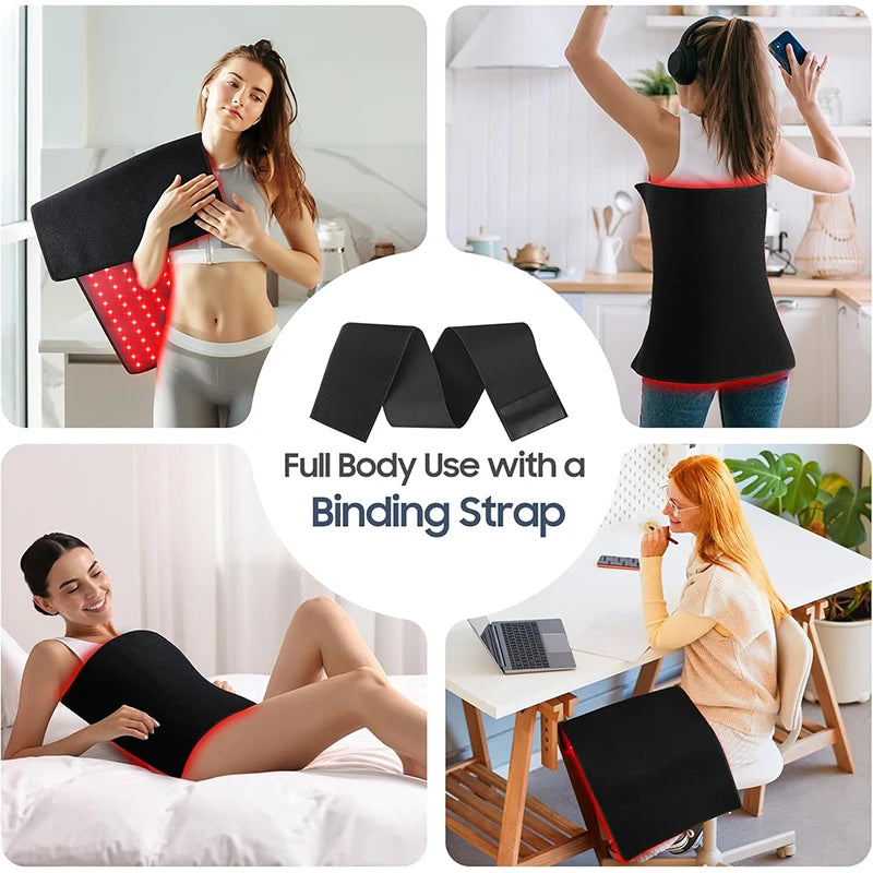 KEMOKO Red Light Therapy 660nm 850nm, Infrared LED Mat for Back and Waist Pain, Muscle Soreness Relief, Large Size 36.3" x 15.8"