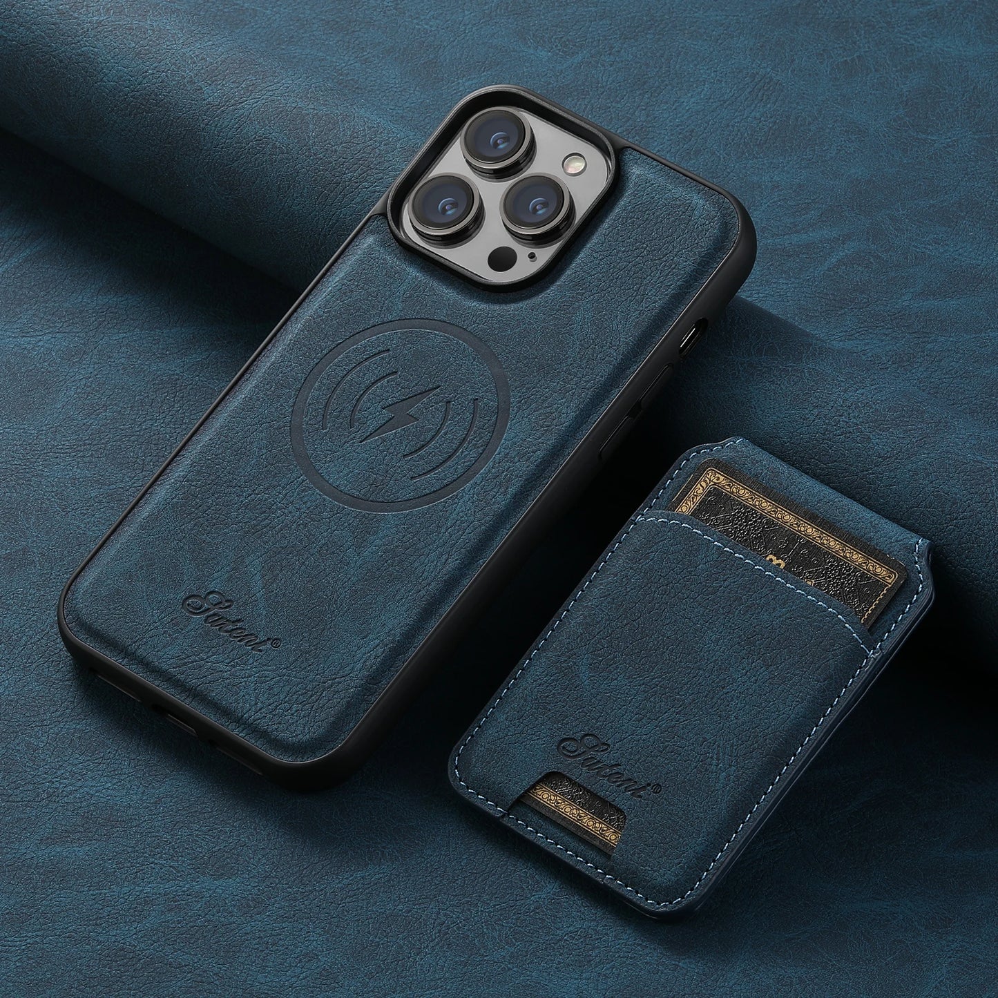 Wallet Phone Case Card Holder Leather Magnetic Pocket Cover For Wireless Charging For iPhone 12 13 14 15 16 Plus 17 ProMax