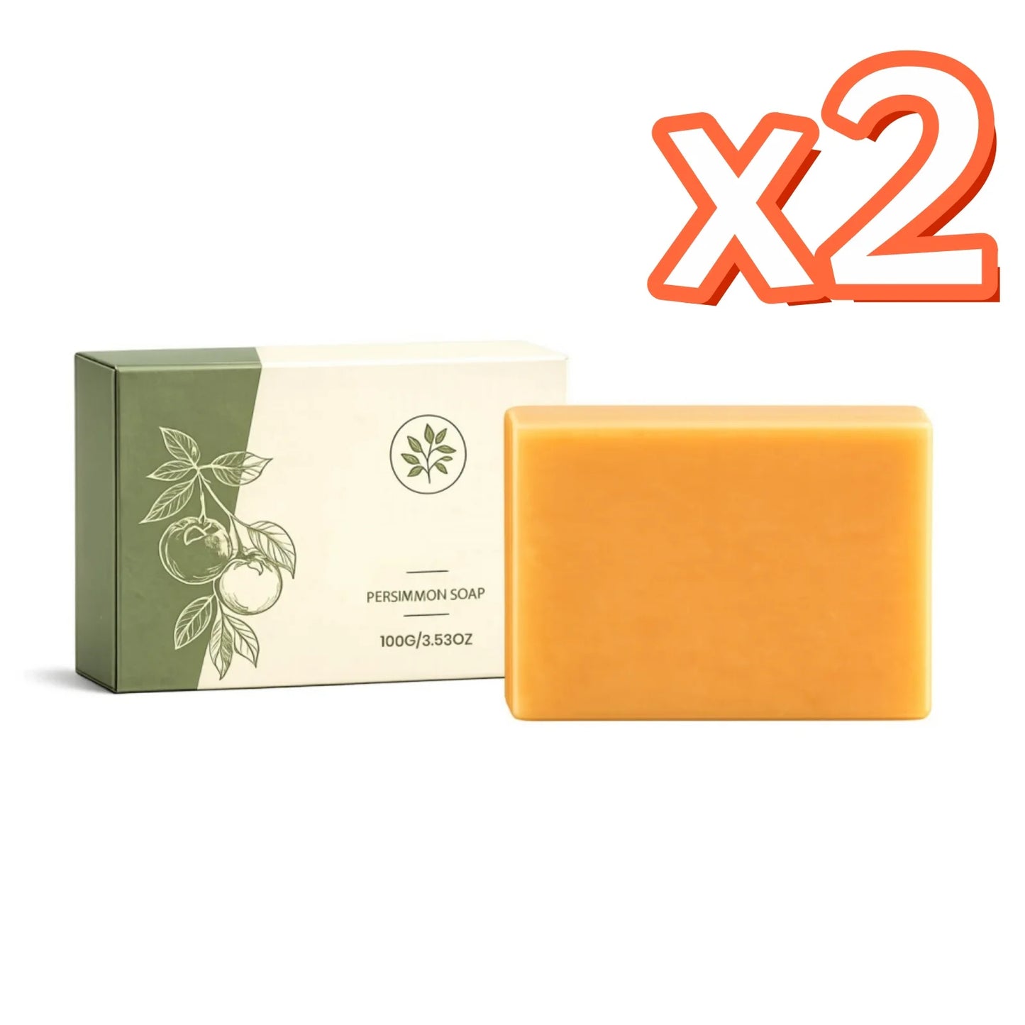 Persimmon Soap Bar Deep Cleanse Pores Remove Body Excess Oil Refreshing Skin Lasting Moisturizing Fruity Aroma Bathing Spa Soap