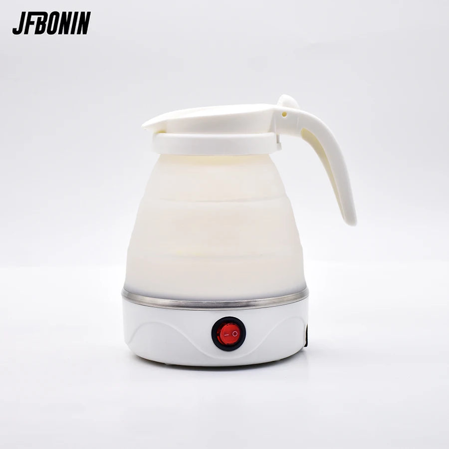 JFBONIN 0.6L Mini Folding Kettle Portable Water Heater 600W Silicone Compression Electric Kettle Home Kettle Easy To Travel