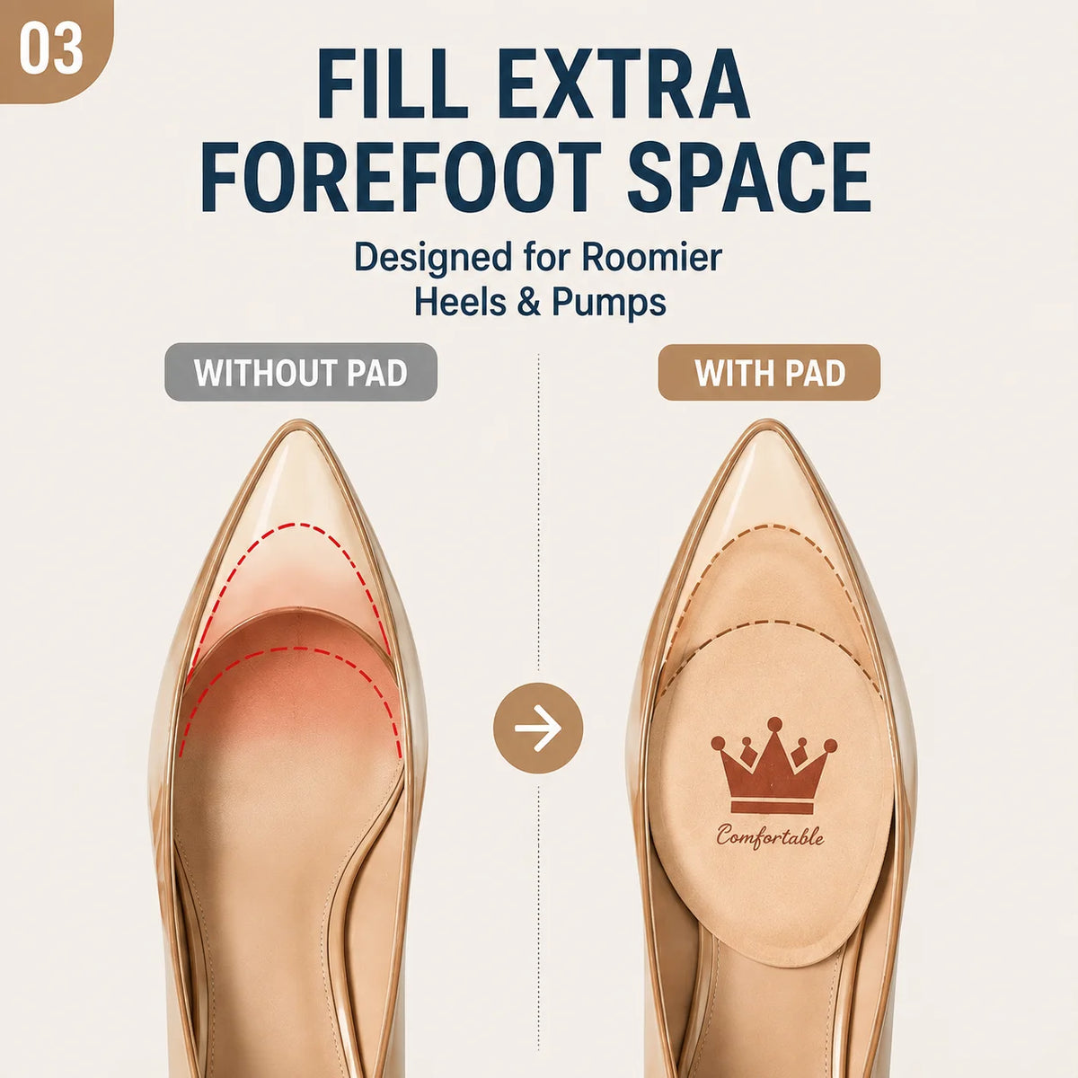Women Forefoot Pad Pain Relief Insert Half Insoles High Heel Shoes Non-slip Cushion Shoe Breathable Sweat Absorbing Foot Pads