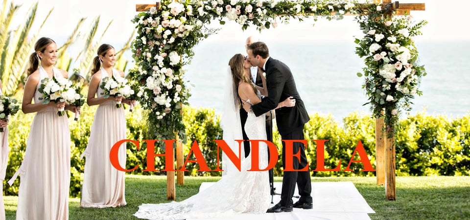 CHANDELA Off The Shoulder Princess Beach Wedding Dress For Women 2025 Sleeveless Bride Ruffles Bridal Gown Vestidos Customised