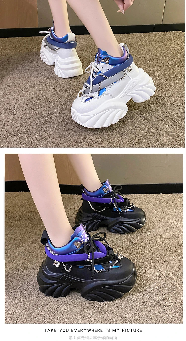 Lovely Kawaii Women sneakers wedge casual shoes woman sneakers women running shoes woman lace-up female sneakers Loafers Shoes