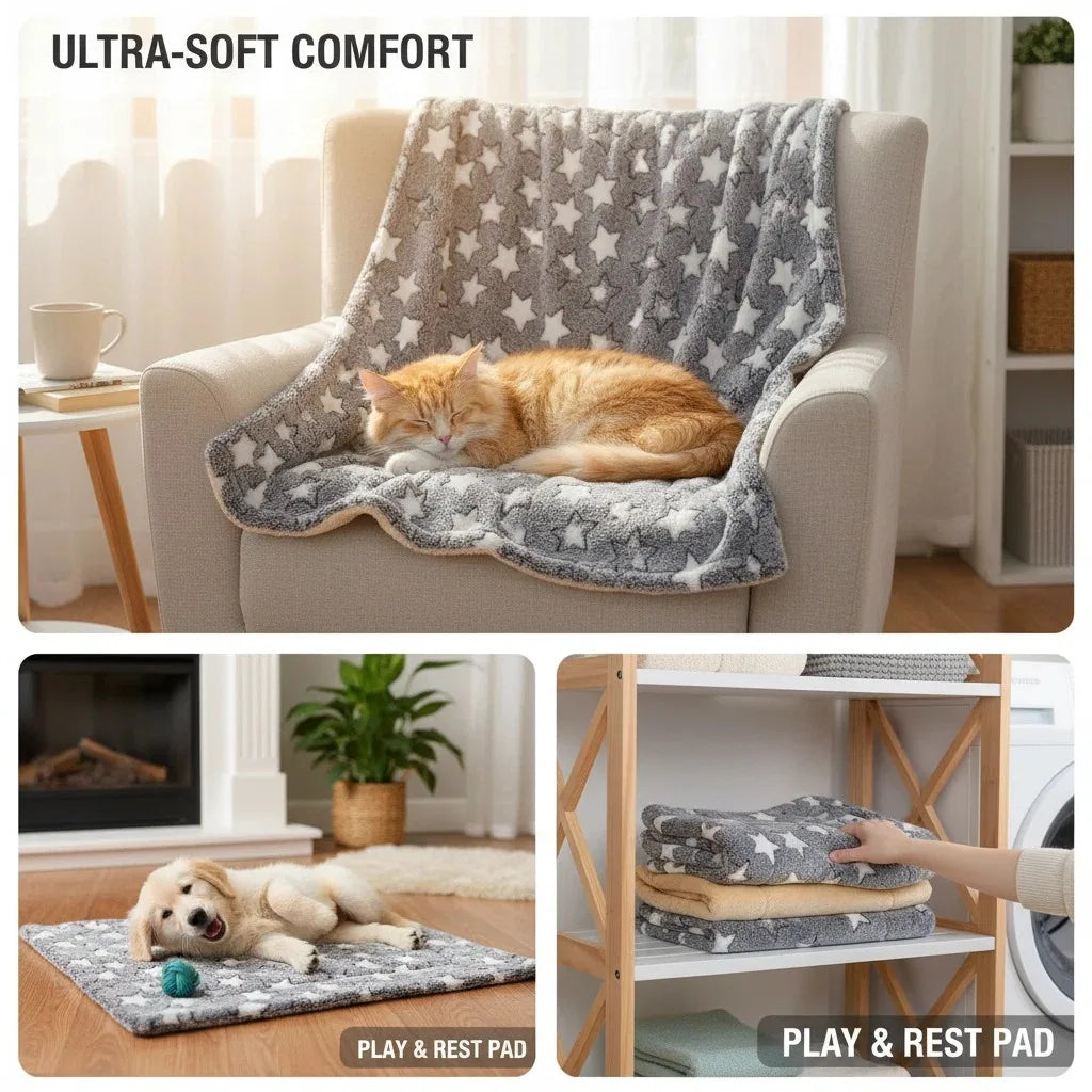 Durable Pet Blanket Plush Dog Sleeping Bed Mats Washable Cat Portable Sofa home travel suitable Warm Soft Flannel relax Towel