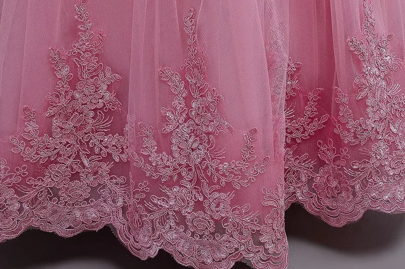 3-12 Year Old Baby Dress Birthday Party Girl Princess Dress Bubble Sleeves Lace Flower Wedding Dress Flower Girl Evening Dress