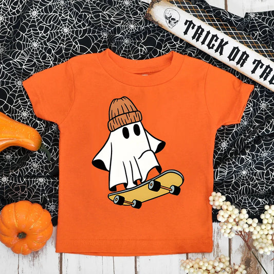 Child Halloween Outfit T-shirt Funny Print Girl Boys T Shirt Fall Festive Shirt Kids Tshirt Clothes Halloween Party Toddler Tops