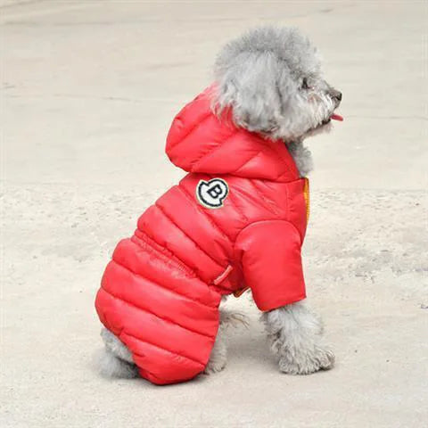 Winter Dog Jumpsuits Warm Soft Dog Clothes Padded Cotton Puppy Down Jacket Fashion Solid Cat Jumpsuit Coat Chihuahua Pet Clothes