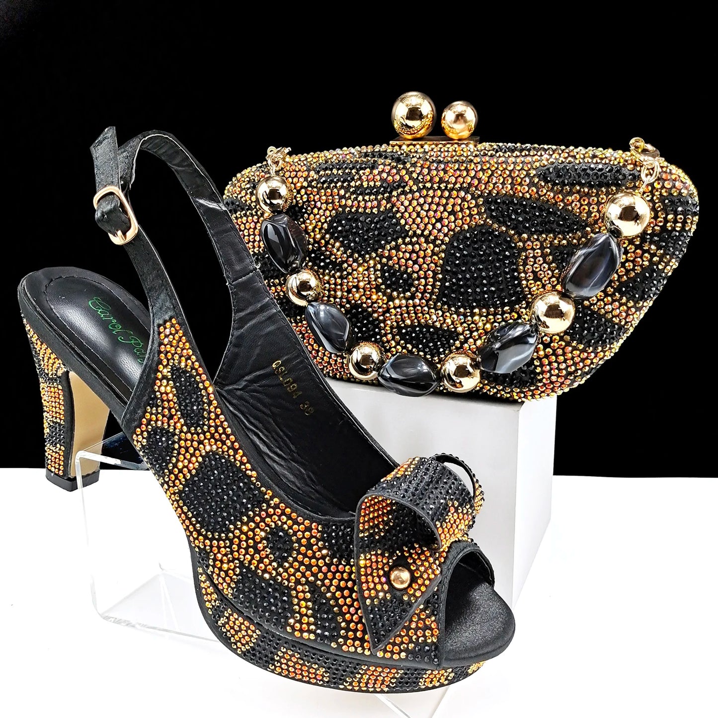 New Arrival Sky Blue Color Platform Design Party Wedding High Heel Peep Toe Lady Shoes and Bag Set and A Pair of Shoes