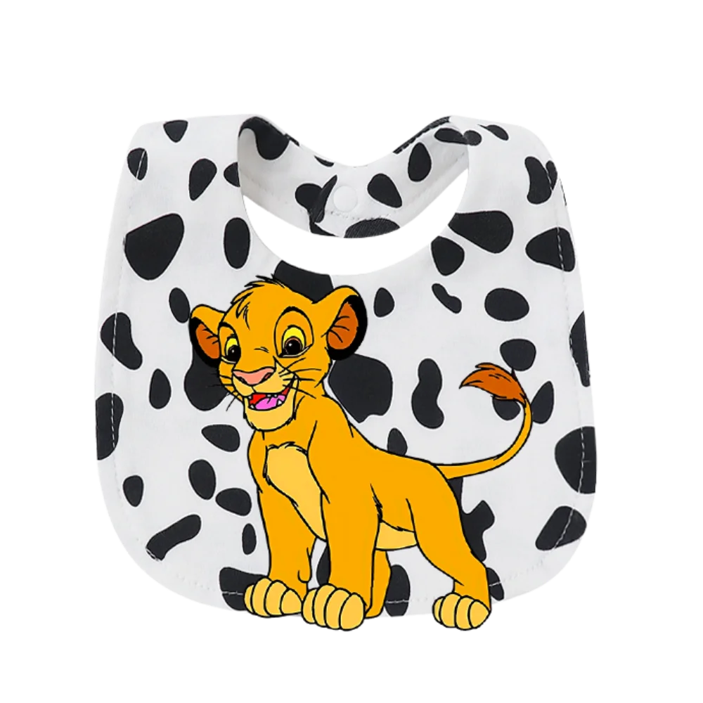 Little Lion King printed newborn bib Kawaii mother and baby feeding products weaning pacifier baby nipple and chain clip Newborn