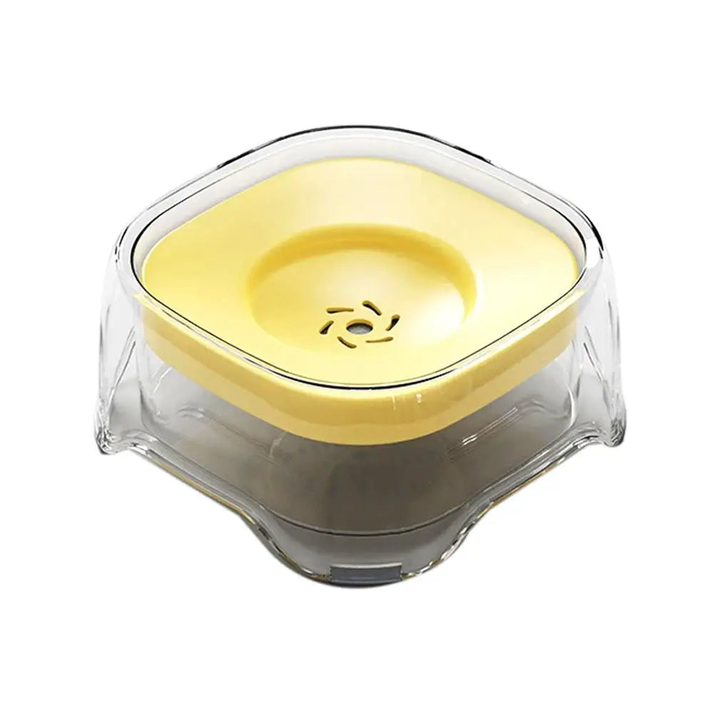 2L Anti-Spill Cat Dog Bowl Water Drinker Feeder Transparent Floating Pet Dogs Water Dispenser Keep Water Clean & Pets' Chin Dry