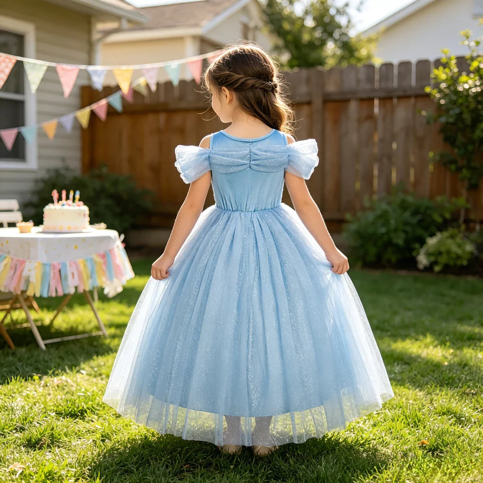 Child Halloween Cinderella Princess Cosplay Costume 2026 Summer Kids Birthday Party Dresses Baby Girls Carnival Dress Up Clothes